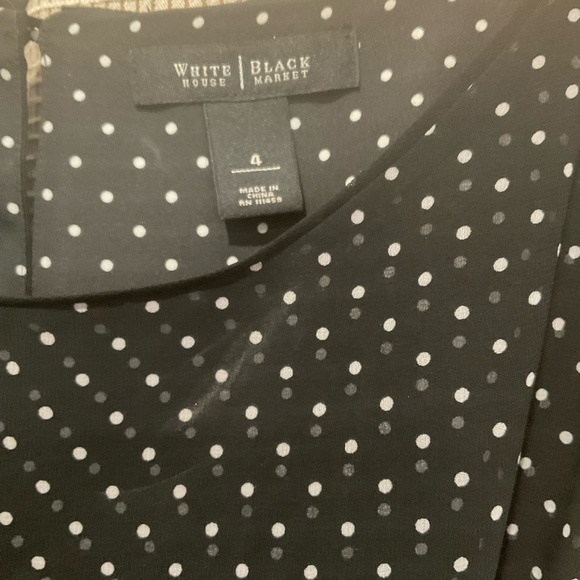 White House Black Market Black/White Polka Dot Dress, Size 4 - Picture 3 of 11